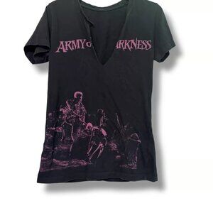 Vintage 2005 Army Of Darkness Women's Skeleton T Shirt Adult XS Black Movies